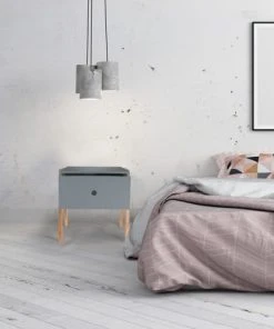 The Home Deco Factory Table De Chevet Scandi L. 44 X H. 45 Cm Gris -Boutique Maisons du Monde table de chevet scandi l 44 x h 45 cm gris 3