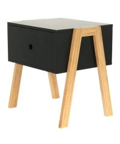 The Home Deco Factory Table De Chevet Scandi L. 44 X H. 45 Cm Noir