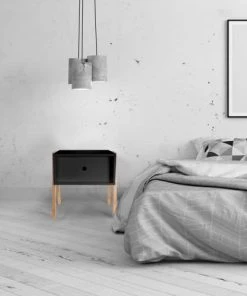 The Home Deco Factory Table De Chevet Scandi L. 44 X H. 45 Cm Noir -Boutique Maisons du Monde table de chevet scandi l 44 x h 45 cm noir 3