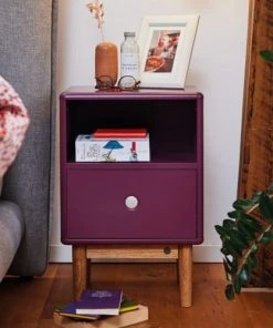 Meubles & Design Table De Chevet Scandinave Avec Tiroir Et Niche Rose -Boutique Maisons du Monde table de chevet scandinave avec tiroir et niche rose 1