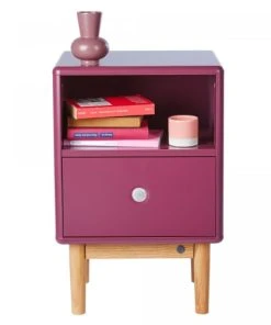 Meubles & Design Table De Chevet Scandinave Avec Tiroir Et Niche Rose -Boutique Maisons du Monde table de chevet scandinave avec tiroir et niche rose 2