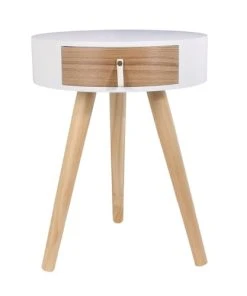The Home Deco Factory Table De Chevet Scandinave Blanche