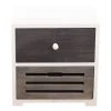 Mobili Rebecca Table De Chevet Sculpté Avec 2 Tiroirs En Bois Blanc Et Gris -Boutique Maisons du Monde table de chevet sculpte avec 2 tiroirs en bois blanc et gris