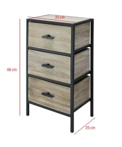 Mobili Rebecca Table De Chevet Sculpté Avec 3 Tiroirs En Metal Bois Noir Et Beige -Boutique Maisons du Monde table de chevet sculpte avec 3 tiroirs en metal bois noir et beige 3