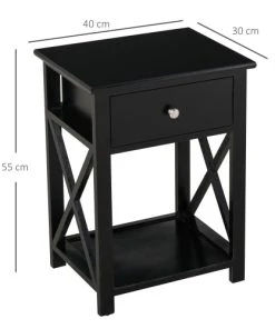 HOMCOM Table De Chevet Style Cosy Croix Latérales Tiroir Et étagère Bois 10 HOMCOM Table De Chevet Style Cosy Croix Latérales Tiroir Et étagère Bois -Boutique Maisons du Monde table de chevet style cosy croix laterales tiroir et etagere bois 2