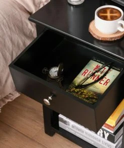 HOMCOM Table De Chevet Style Cosy Croix Latérales Tiroir Et étagère Bois 12 HOMCOM Table De Chevet Style Cosy Croix Latérales Tiroir Et étagère Bois -Boutique Maisons du Monde table de chevet style cosy croix laterales tiroir et etagere bois 4