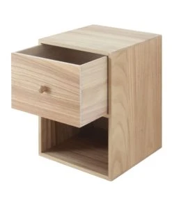 Mobili Rebecca Table De Chevet Suspendue Avec 1 Tiroir Bois Marron Clair -Boutique Maisons du Monde table de chevet suspendue avec 1 tiroir bois marron clair 3