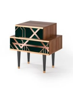 Storyz Table De Chevet Vert 2 Tiroirs L 58 Cm -Boutique Maisons du Monde table de chevet vert 2 tiroirs l 58 cm 2