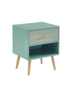Baita Table De Chevet Vert De Gris Et Effet Bois 1 Tiroir -Boutique Maisons du Monde table de chevet vert de gris et effet bois 1 tiroir 5