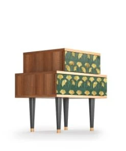 Storyz Table De Chevet Vert Et Jaune 2 Tiroirs L 58 Cm -Boutique Maisons du Monde table de chevet vert et jaune 2 tiroirs l 58 cm 3