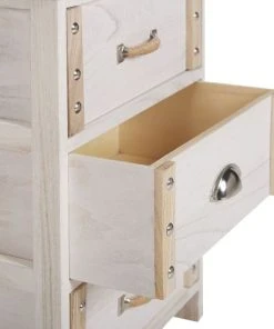 Beliani Table De Nuit à 3 Tiroirs En Bois Crème -Boutique Maisons du Monde table de nuit a 3 tiroirs en bois creme 5