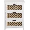 Beliani Table De Nuit à 3 Tiroirs En Bois Et Blanc -Boutique Maisons du Monde table de nuit a 3 tiroirs en bois et blanc