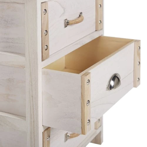 Beliani Table De Nuit à 4 Tiroirs En Bois Crème 8 Beliani Table De Nuit à 4 Tiroirs En Bois Crème – Image 6