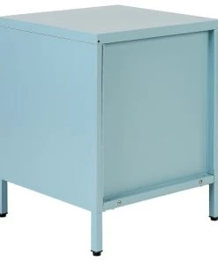 Beliani Table De Nuit En Acier Bleu Clair à 2 Tiroirs -Boutique Maisons du Monde table de nuit en acier bleu clair a 2 tiroirs 5