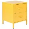 Beliani Table De Nuit En Acier Jaune à 2 Tiroirs -Boutique Maisons du Monde table de nuit en acier jaune a 2 tiroirs