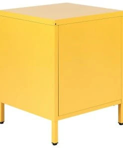 Beliani Table De Nuit En Acier Jaune à 2 Tiroirs 13 Beliani Table De Nuit En Acier Jaune à 2 Tiroirs -Boutique Maisons du Monde table de nuit en acier jaune a 2 tiroirs 5