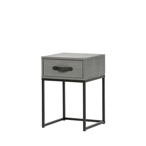 WOOOD Table De Nuit En Pin Massif Gris 5 WOOOD Table De Nuit En Pin Massif Gris – Image 3