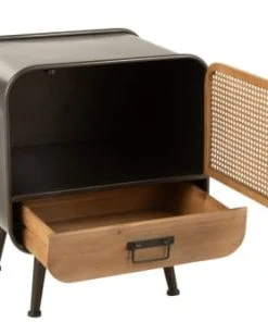 HELLIN Table De Nuit Industriel En Métal 1 Porte Et 1 Tiroir -Boutique Maisons du Monde table de nuit industriel en metal 1 porte et 1 tiroir 3