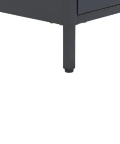 Beliani Table De Nuit Noire En Acier à 2 Tiroirs -Boutique Maisons du Monde table de nuit noire en acier a 2 tiroirs 5