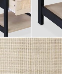 Alice's Garden Tables De Chevet Noir Et Cannage 40 X 40 X 48cm -Boutique Maisons du Monde tables de chevet noir et cannage 40 x 40 x 48cm 4