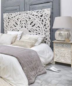 Maisons Du Monde Tête De Lit 140 En Manguier Massif Sculpté Blanc -Boutique Maisons du Monde tete de lit 140 en manguier massif sculpte blanc 1000 10 4 186636 4