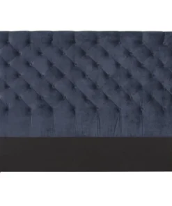 Maisons Du Monde Tête De Lit 160 En Velours Capitonné Bleu Nuit