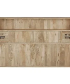 Maisons Du Monde Tête De Lit 160 Industrielle En Bois De Manguier Massif Et Métal Noir