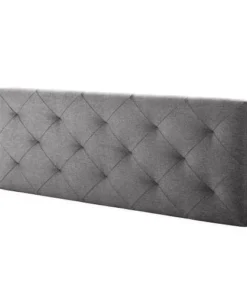HOMN Tête De Lit 160x60 Cm, Losanges En Tissu Gris, 8 Cm D'épaisseur