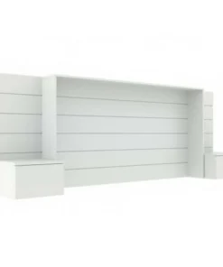 ID Kids Tête De Lit Avec Chevets 160 Cm Effet Bois Blanc