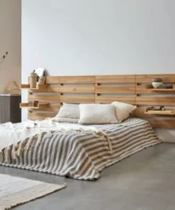 Tikamoon Tête De Lit Avec étagères En Teck Massif 270 Cm -Boutique Maisons du Monde tete de lit avec etageres en teck massif 270 cm 3