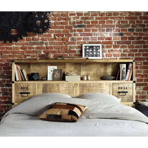 Maisons Du Monde Tête De Lit Avec Rangements En Manguier Massif L 140 Cm 6 Maisons Du Monde Tête De Lit Avec Rangements En Manguier Massif L 140 Cm – Image 4