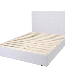 HOMIFAB Tête De Lit Capitonnée En Tissu Gris Clair 140 Cm -Boutique Maisons du Monde tete de lit capitonnee en tissu gris clair 140 cm 9