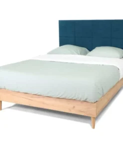 HOMIFAB Tête De Lit Capitonnée En Velours Bleu Canard 140 Cm -Boutique Maisons du Monde tete de lit capitonnee en velours bleu canard 140 cm 5