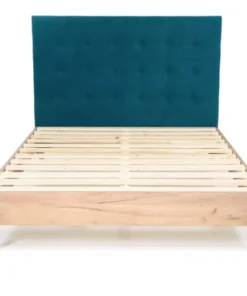 HOMIFAB Tête De Lit Capitonnée En Velours Bleu Canard 160 Cm -Boutique Maisons du Monde tete de lit capitonnee en velours bleu canard 160 cm 10