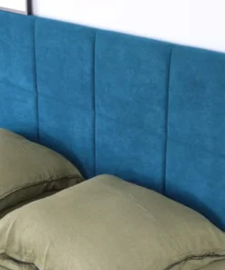 HOMIFAB Tête De Lit Capitonnée En Velours Bleu Canard 160 Cm -Boutique Maisons du Monde tete de lit capitonnee en velours bleu canard 160 cm 3