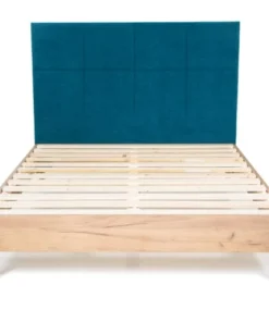 HOMIFAB Tête De Lit Capitonnée En Velours Bleu Canard 160 Cm -Boutique Maisons du Monde tete de lit capitonnee en velours bleu canard 160 cm 4