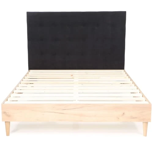 HOMIFAB Tête De Lit Capitonnée En Velours Gris Anthracite 160 Cm 7 HOMIFAB Tête De Lit Capitonnée En Velours Gris Anthracite 160 Cm – Image 5