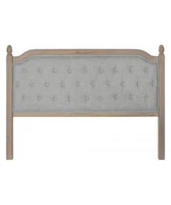 Wadiga Tête De Lit Classique En Bois Et Tissu Capitonné Lin Gris L160cm