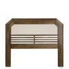 MOYCOR Tête De Lit En Bois Marron Et Capitonnée En Polyester Blanc L165 -Boutique Maisons du Monde tete de lit en bois marron et capitonnee en polyester blanc l165