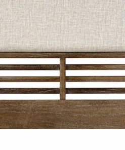 MOYCOR Tête De Lit En Bois Marron Et Capitonnée En Polyester Blanc L165 -Boutique Maisons du Monde tete de lit en bois marron et capitonnee en polyester blanc l165 2