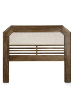 MOYCOR Tête De Lit En Bois Marron Et Capitonnée En Polyester Blanc L165