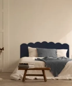 RNT By Really Nice Things Tête De Lit En Contreplaqué Et Velours Bleu. -Boutique Maisons du Monde tete de lit en contreplaque et velours bleu 1