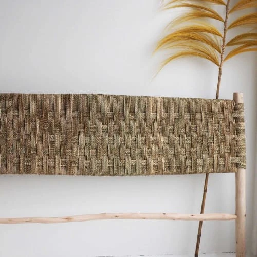 HYDILE Tête De Lit En Doum Et Bois D'eucalyptus 4 HYDILE Tête De Lit En Doum Et Bois D'eucalyptus – Image 2