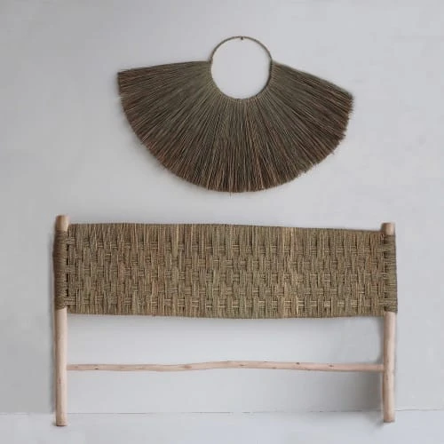 HYDILE Tête De Lit En Doum Et Bois D'eucalyptus 5 HYDILE Tête De Lit En Doum Et Bois D'eucalyptus – Image 3