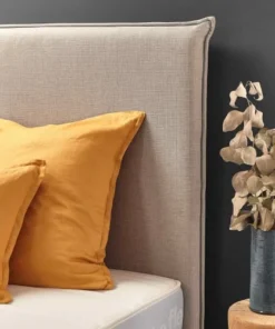 Oviala Tête De Lit En Tissu Gris Clair 140 Cm -Boutique Maisons du Monde tete de lit en tissu gris clair 140 cm 3