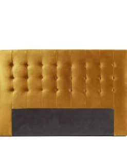 Drawer Tête De Lit En Velours 170 Cm Jaune Moutarde