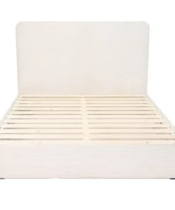 HOMIFAB Tête De Lit En Velours Beige Côtelé 140 Cm -Boutique Maisons du Monde tete de lit en velours beige cotele 140 cm 4