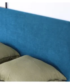 HOMIFAB Tête De Lit En Velours Bleu Canard 160 Cm -Boutique Maisons du Monde tete de lit en velours bleu canard 160 cm 2