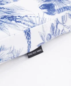 RNT By Really Nice Things Tête De Lit En Velours Et Mousse Imprimé à Safari Bleu Et Blanc. -Boutique Maisons du Monde tete de lit en velours et mousse imprime a safari bleu et blanc 4