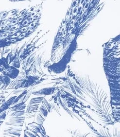 RNT By Really Nice Things Tête De Lit En Velours Et Mousse Imprimé à Safari Bleu Et Blanc. -Boutique Maisons du Monde tete de lit en velours et mousse imprime a safari bleu et blanc 5